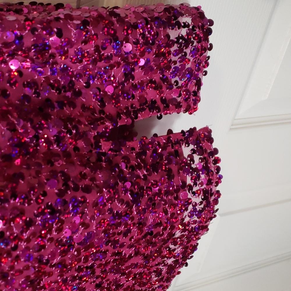 Wild Fable Pink sequined spaghetti strap mini slip dress - Picture 4 of 9